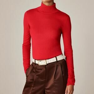 J Crew Carolyn Turtleneck Sweater 100% Merino Wool Women’s Small Red